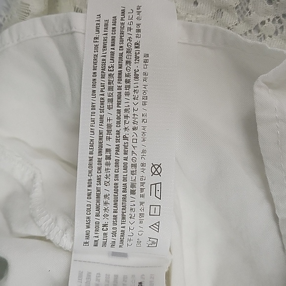Abercrombie & Fitch Womens White Floral lace Sheer Top With Removable Liner S - Picture 15 of 16